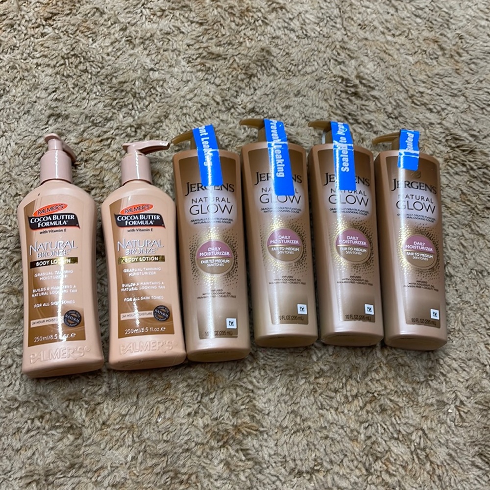 Jergens Natural Glow and Palmers Natural Bronze